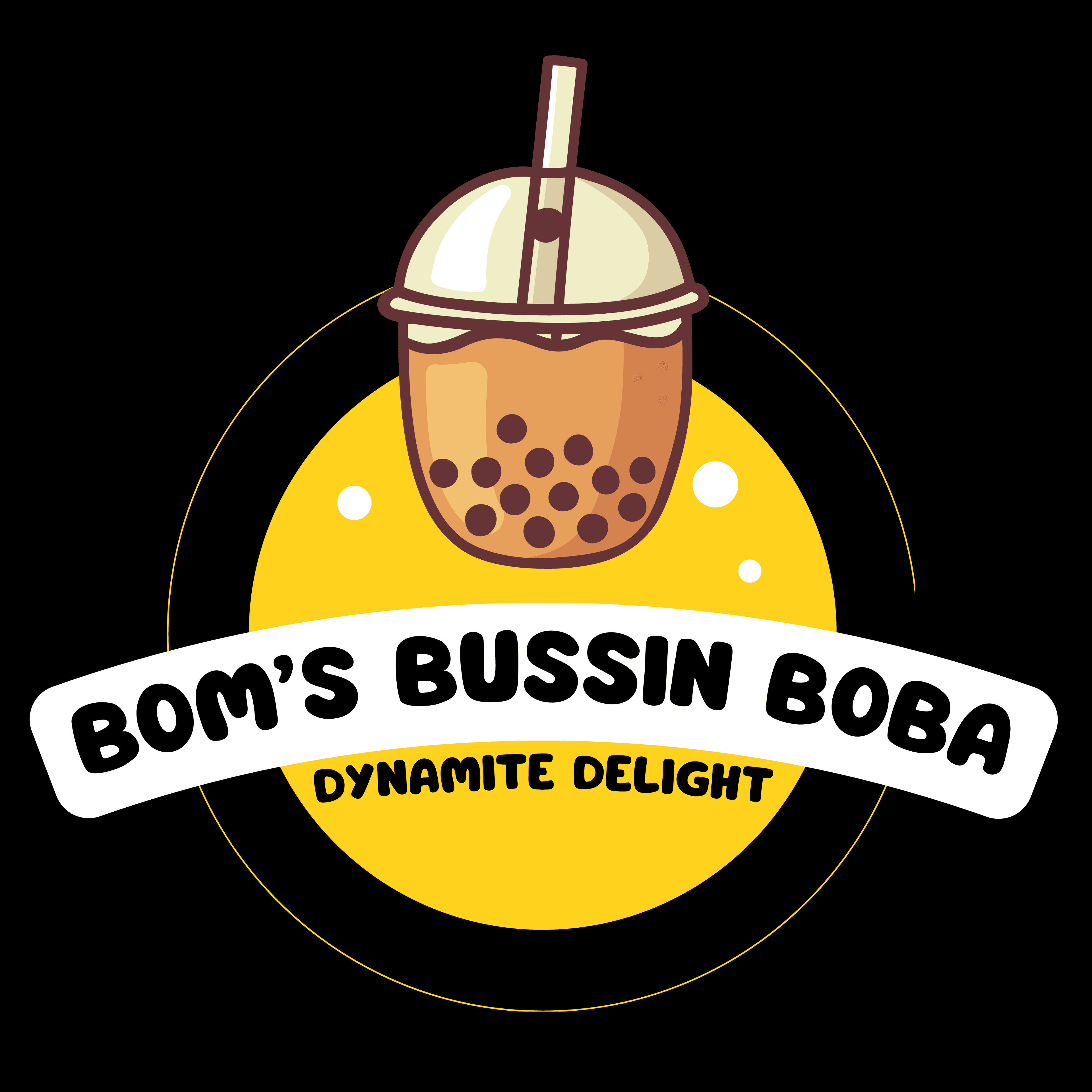 Bom's Bussin Boba logo
